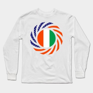 Ivory Coast American Multinational Patriot Flag Series Long Sleeve T-Shirt